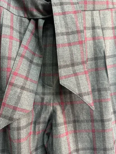 Brunello Cucinelli Check-pattern Trousers In Gray