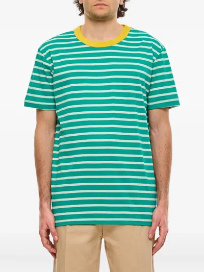 Howlin' Striped-print Crew-neck T-shirt In Green