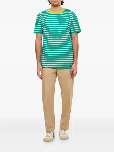 Howlin' Striped-print Crew-neck T-shirt In Green