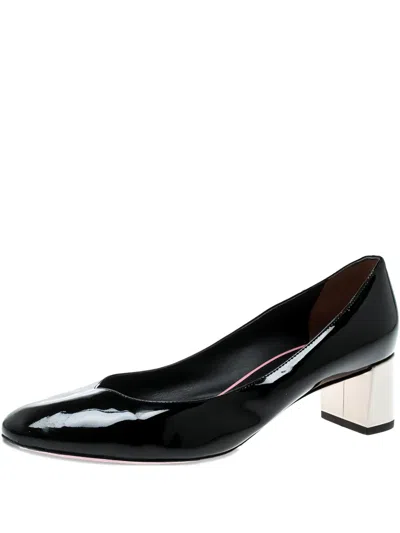 Pre-owned Fendi 50mm Eloise Patent Leather Block Heel Pumps