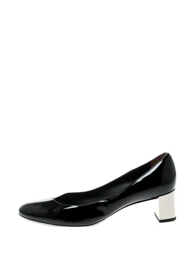 Pre-owned Fendi 50mm Eloise Patent Leather Block Heel Pumps