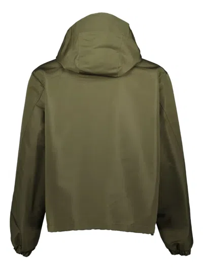 Givenchy Logo-embroidered Hooded Windbreaker In Green
