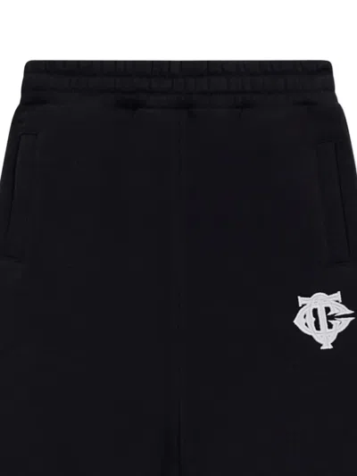 The Couture Club Kids Emblem Applique Joggers In Black