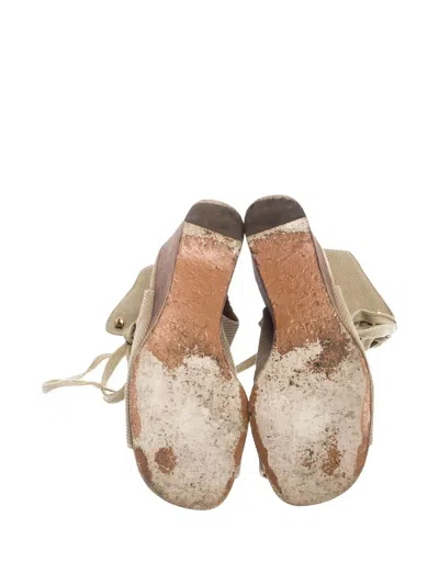Pre-owned Chloé 55mm Lace-up Wedge Sandals