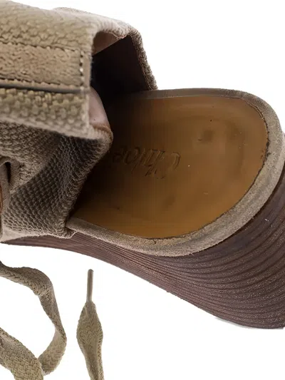Pre-owned Chloé 55mm Lace-up Wedge Sandals