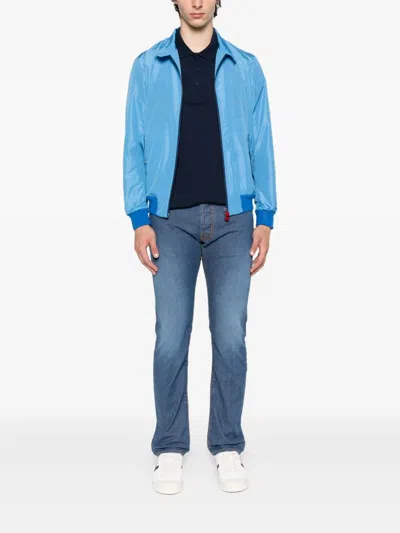 Kiton Zip-fastening Ripstop Jacket In Blue