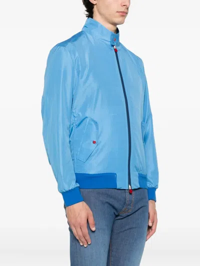 Kiton Zip-fastening Ripstop Jacket In Blue