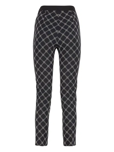 Elisabetta Franchi Geometric-print Trousers In Black