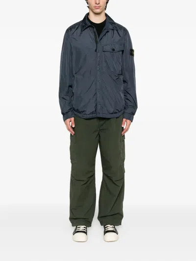 Stone Island Light Jacket Clothing In Blue