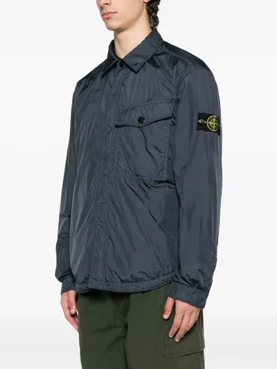 Stone Island Light Jacket Clothing In Blue