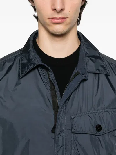 Stone Island Light Jacket Clothing In Blue