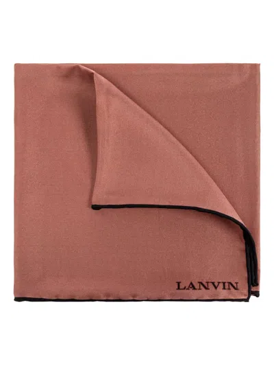Lanvin Silk Two-tone Scarf In Brown