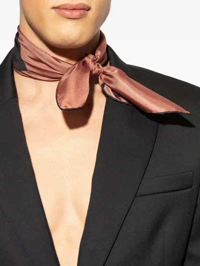 Lanvin Silk Two-tone Scarf In Brown