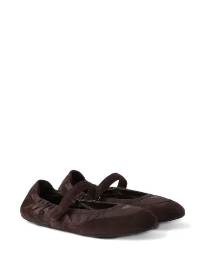 Prada Collapse Suede Ballet Flats