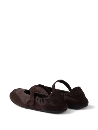 Prada Collapse Suede Ballet Flats
