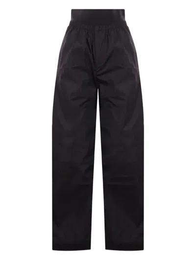 Alainpaul Elastic-waistband Nylon Trousers In Black