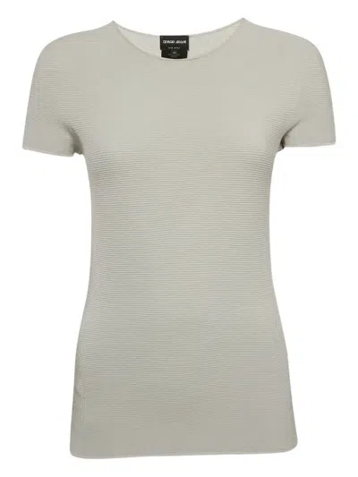 Pre-owned Giorgio Armani Ribbed Cotton T-shirt