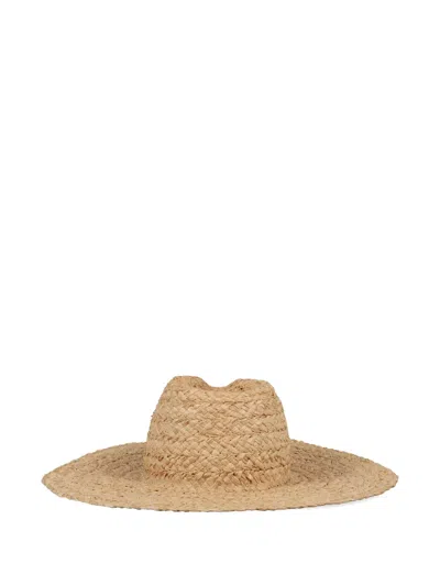 Ruslan Baginskiy Logo-detail Raffia Hat In Brown
