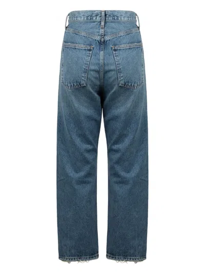 Agolde Frayed-hem Five-pocket Jeans In Blue