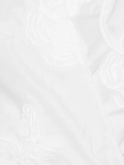 Rotate Birger Christensen Rose-embroidery Wrap Shirt In White