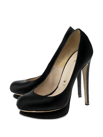 Pre-owned Nicholas Kirkwood 125mm Satin Platform Pumps