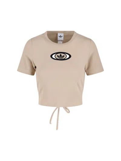 Adidas Originals Originals Campus 2000 Ribbed Logo-embroidered Top In Neutral