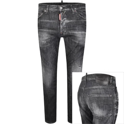 Dsquared2 Distressed Skater Jeans In Black