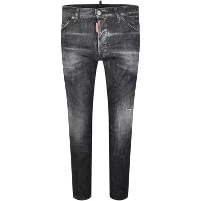 Dsquared2 Distressed Skater Jeans In Black