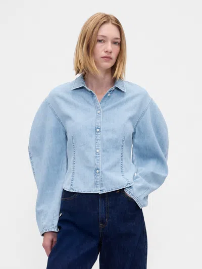 Gap Denim Balloon-sleeve Shirt
