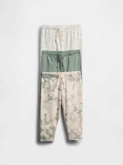 Gap Baby First Favorites Organic Cotton Pull-on Pants (3-pack) In Green