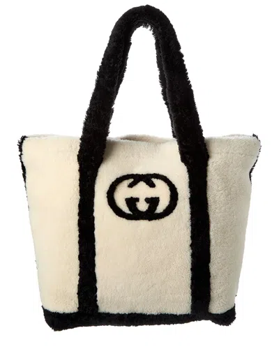 Gucci Interlocking G Large Shearling Tote