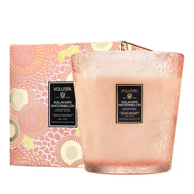 Voluspa Kalahari Watermelon 3 Wick Hearth Candle, 38 Oz. In Pink
