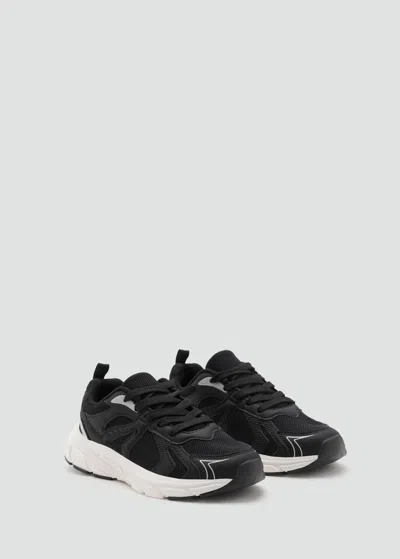 Mango Combined Trainers With Laces Black