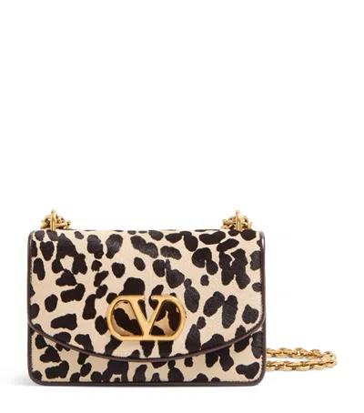Valentino Garavani Vain Small Cow-print Leather And Calf-hair Shoulder Bag