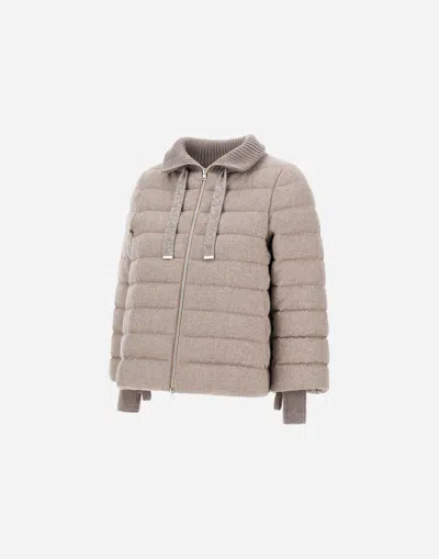 Herno Resort Cape In Lucent Cashmere Wool