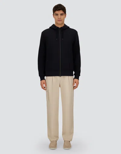 Herno Resort Jacket In Knit Effect Interlock And Travel Nylon Ponente In Blue