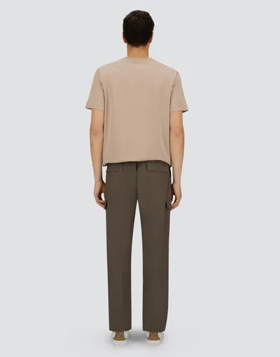 Herno Resort Cargo Trousers In Nylon Comfort Stretch In Brown