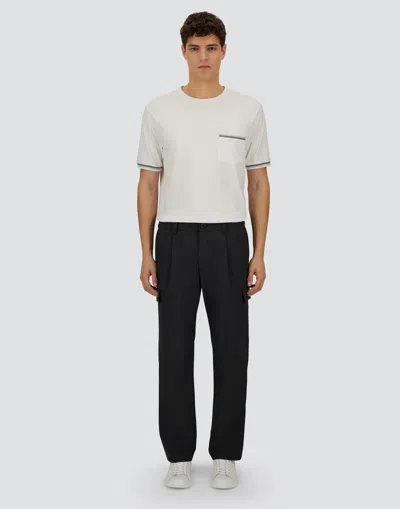 Herno Anthracite Trousers With Cargo Pockets And Belt Loops In Black