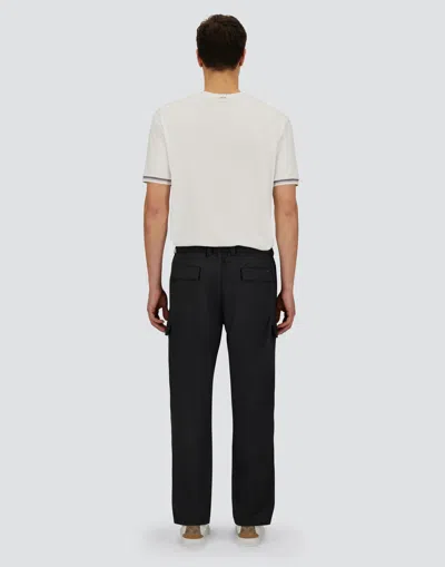 Herno Anthracite Trousers With Cargo Pockets And Belt Loops In Black
