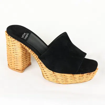 Jeffrey Campbell Women Magda Wicker Platform Heel In Black