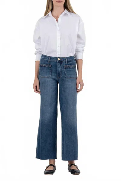 Kut From The Kloth Meg High Rise Wide Leg Jean In Family With Med Base Wash In Blue
