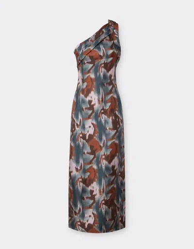 Ferrari Mini Dress In Silk With Cavallino Ikat Print