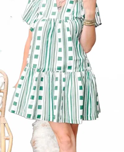 Brooke Wright Ophelia Mini Dress In Green Check In Multi