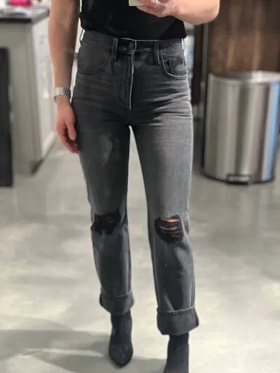 Kancan Ultra High Rise 90's Boyfriend Denim Jeans In Black In Black