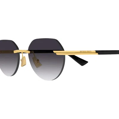 Bottega Veneta Glaze Rimless Sunglasses In Gold