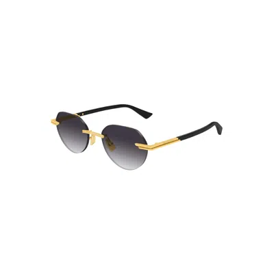 Bottega Veneta Glaze Rimless Sunglasses In Gold