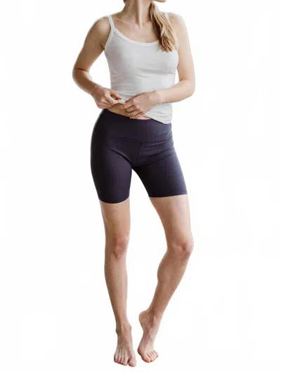 Yala London Ultra-stretch High-waisted Bamboo & Organic Cotton Yoga Short In Hematite