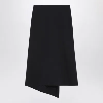 Victoria Beckham Navy Skirt In Blend In Black