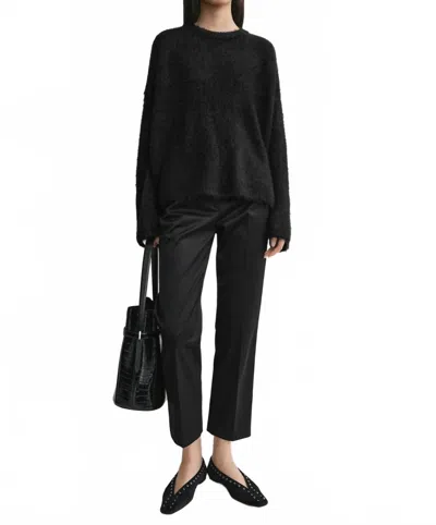 Totême Boxy Silk Knit Top In Black
