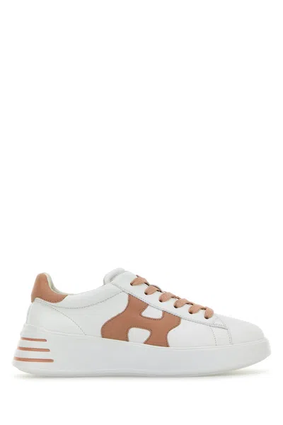Hogan Rebel Sneakers In Nappa Leather Multicolor In White